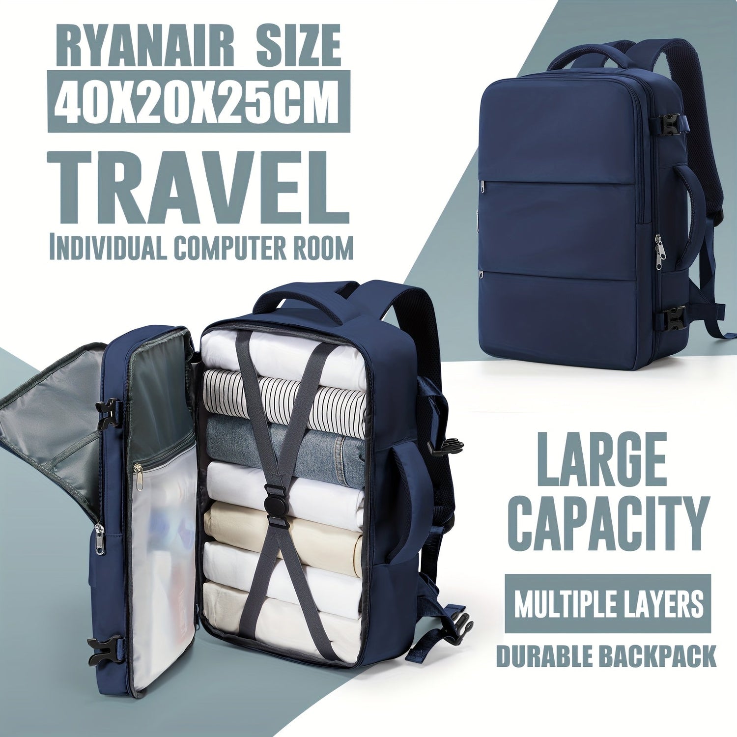 Ryanair Kabin Reser Ryggsäck Lätt Under Säte Passar