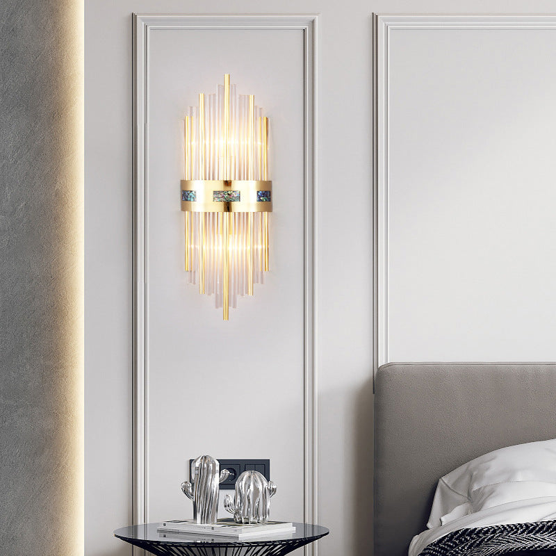 Kristall LED Vägglampa Guld, Vardagsrum/Sovrum, Metall/Akryl