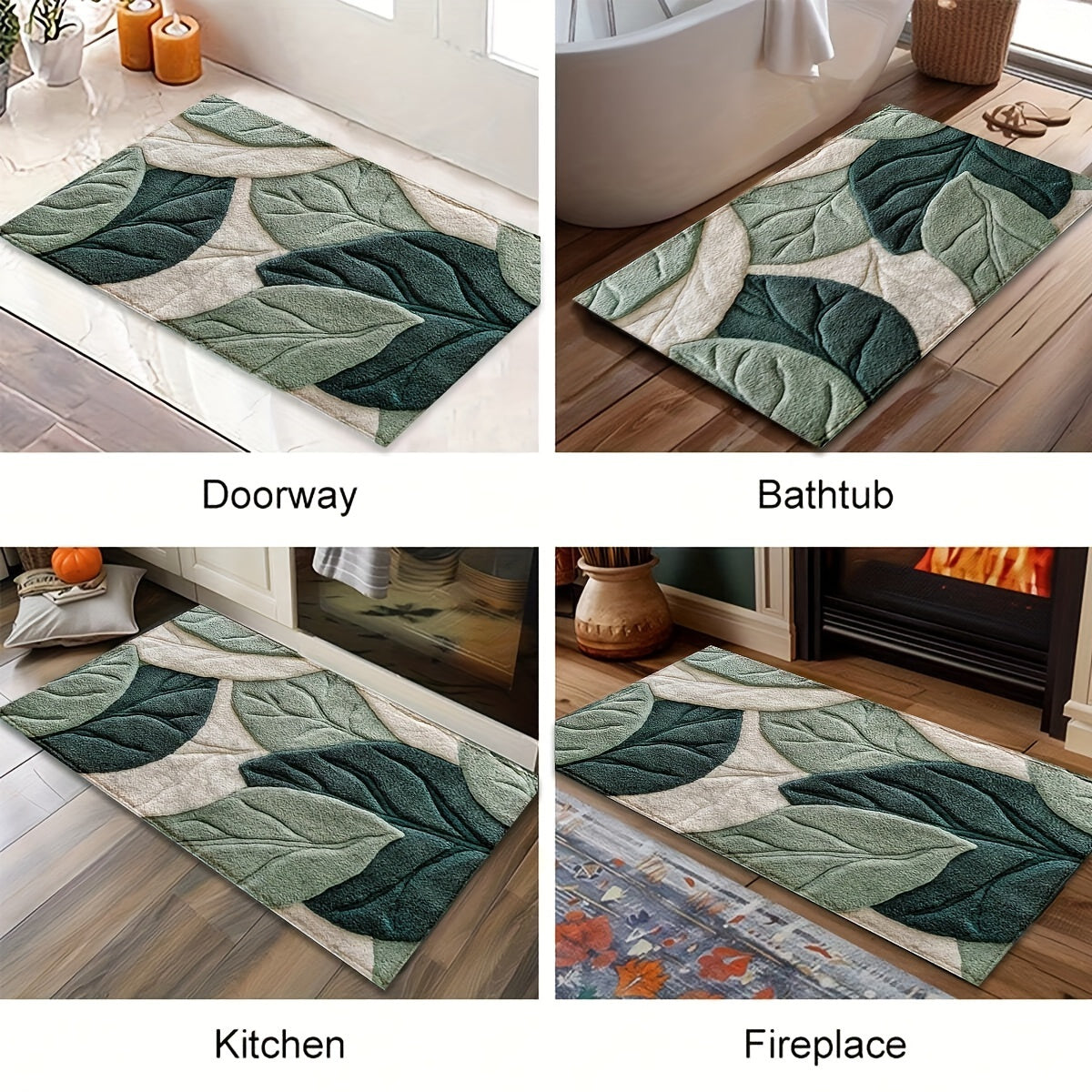 Leaf Badmat – Absorberande, Plysch och Bekväm för Badrummet