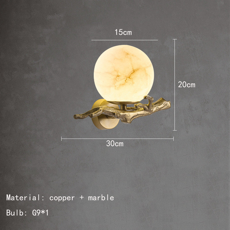 MarmerGlow - Vägglampa med kopparaccenten