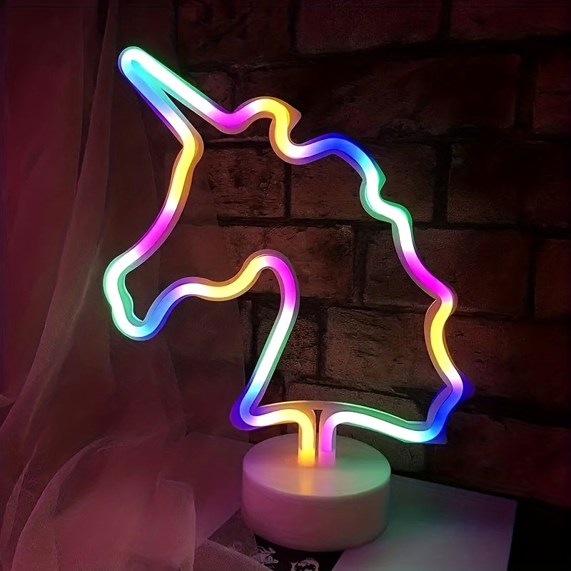 UnicornGlow - Neon Enhörning USB Skrivbordslampa för Fest & Dekoration