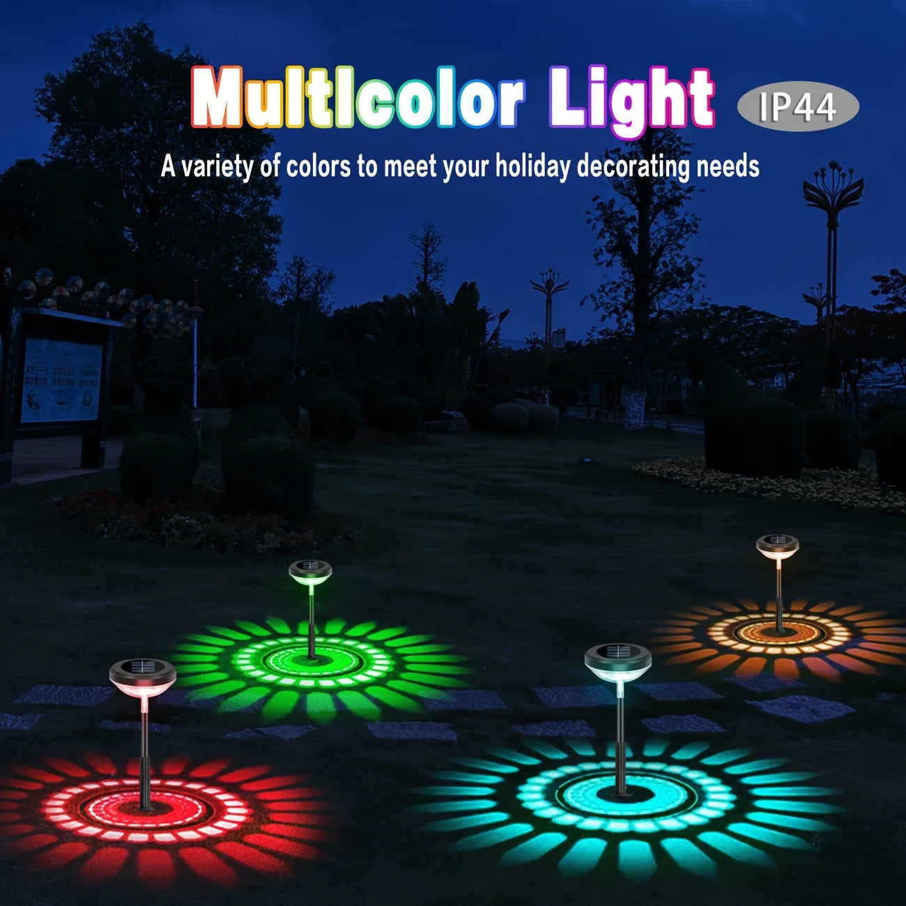 Solar trädgårdslampa med färgskift – LED trädgårdbelysning för utomhusbruk med blomsterdesign