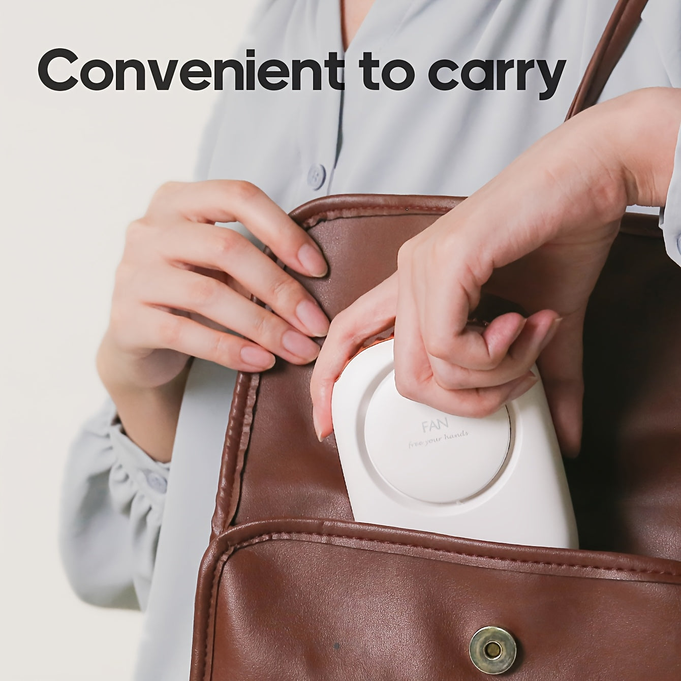 Carvallo Nackventilator BreezyLoop | USB-laddning | 3 hastigheter | 2000 mAh batteri | Handsfree-kylning