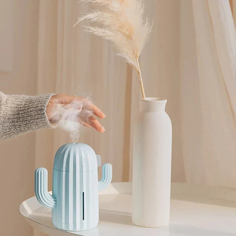 Kaktusformad uppladdningsbar aromaterapi luftfuktare 340ml