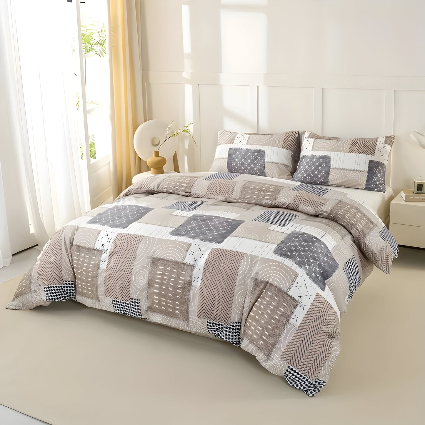 CozyNest Duvet Set - Mysigt & Andningsbart Patchwork-sängklädset