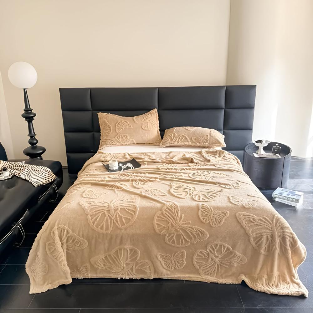 Mjuk fjärilsmönster flanellfilt