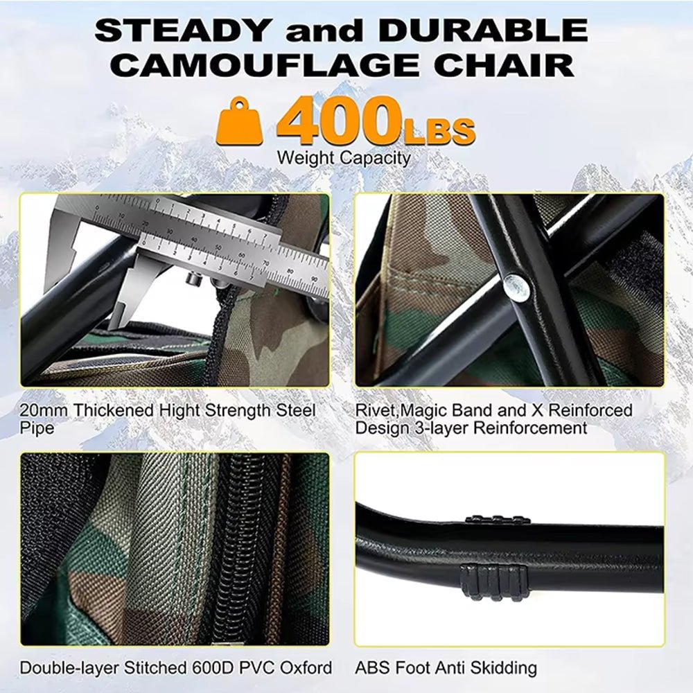 Camochair Pack - 3-i-1 Ryggsäck, Kylbox och Fällstol för Utomhäventyr