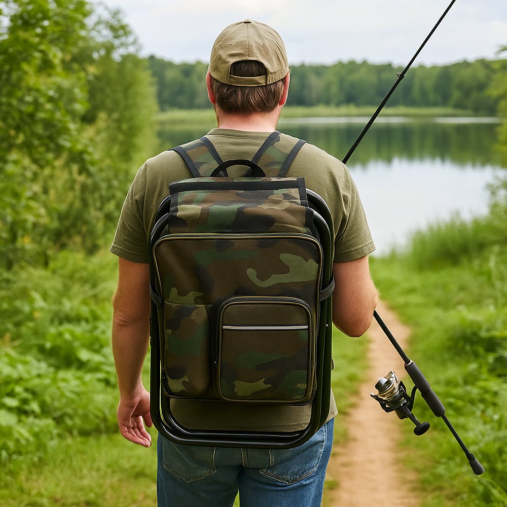 Camochair Pack - 3-i-1 Ryggsäck, Kylbox och Fällstol för Utomhäventyr