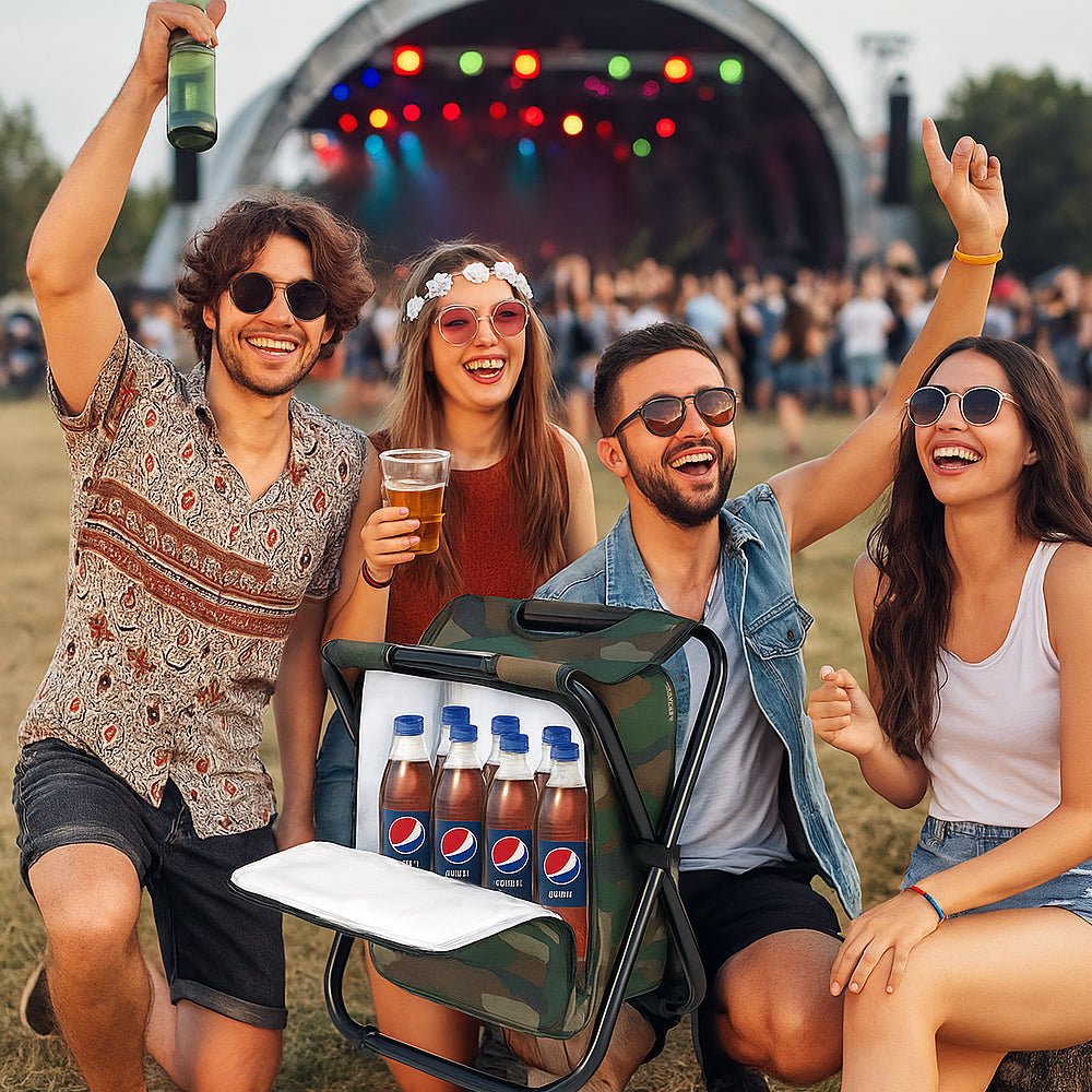 Camochair Pack - 3-i-1 Ryggsäck, Kylbox och Fällstol för Utomhäventyr