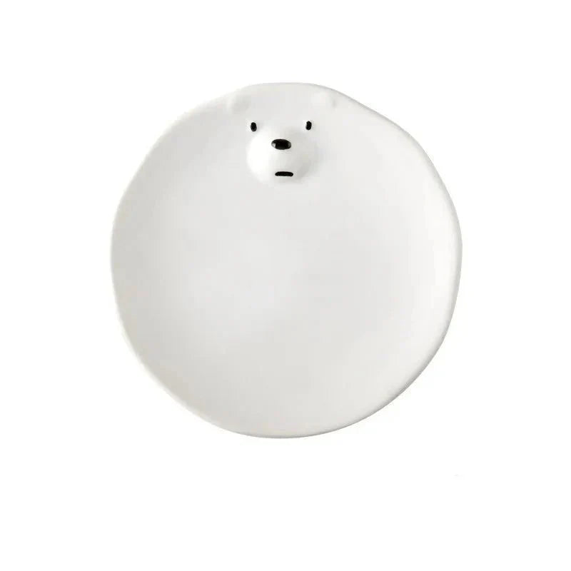 Cartoon Isbjörn Keramik Tallrik och Skål Sätt Eco-Vänlig