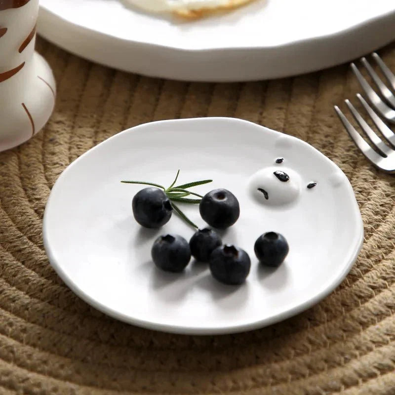 Cartoon Isbjörn Keramik Tallrik och Skål Sätt Eco-Vänlig