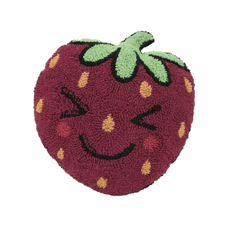 Tecknad kastkuddar med broderad bomullsdesign