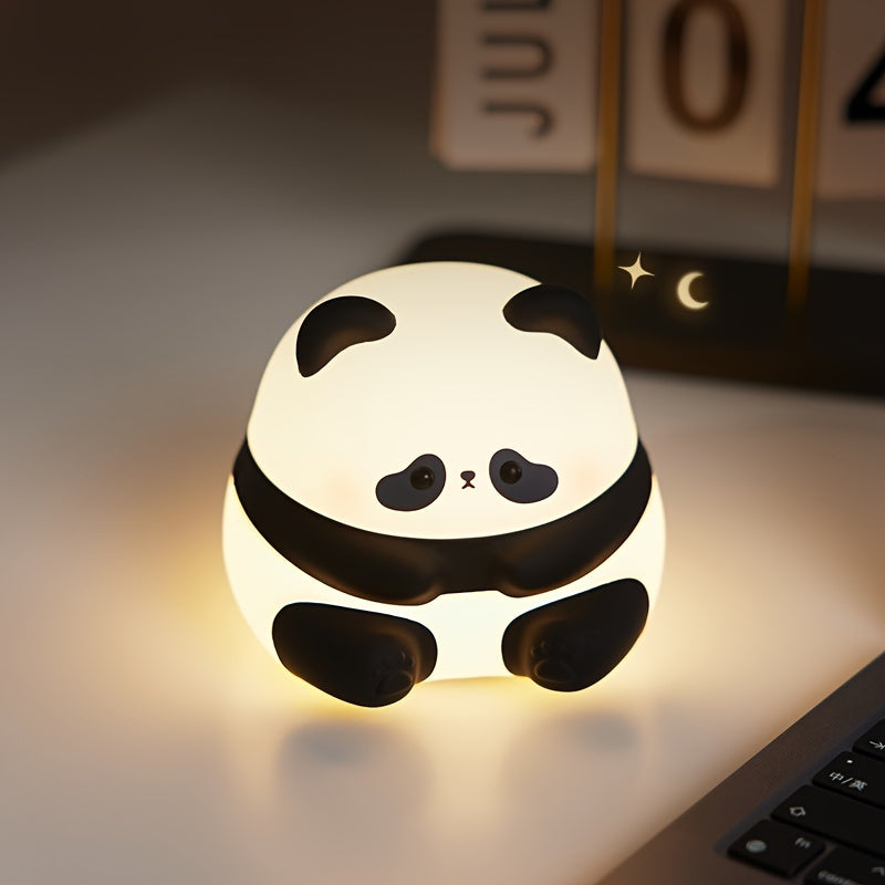 PandaGlow - Söt Stor Panda LED Nattlampa med Touchkontroll och Uppladdningsbart Batteri