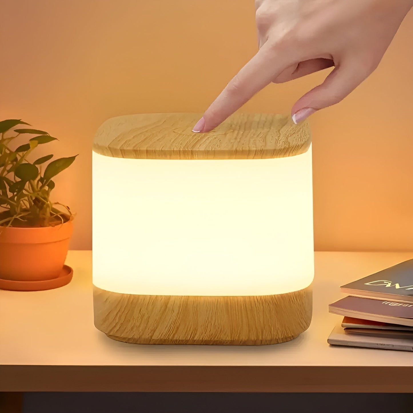 LED-bordlampa med touch-dimmer – Justerbar ljusstyrka och färgtemperatur | USB-laddning, timer, ideal för sovrummet