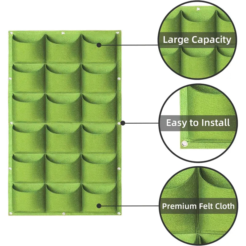 Filz växtpåse för vertikal väggmontering – Tredimensionell, icke-vävd växtpåse