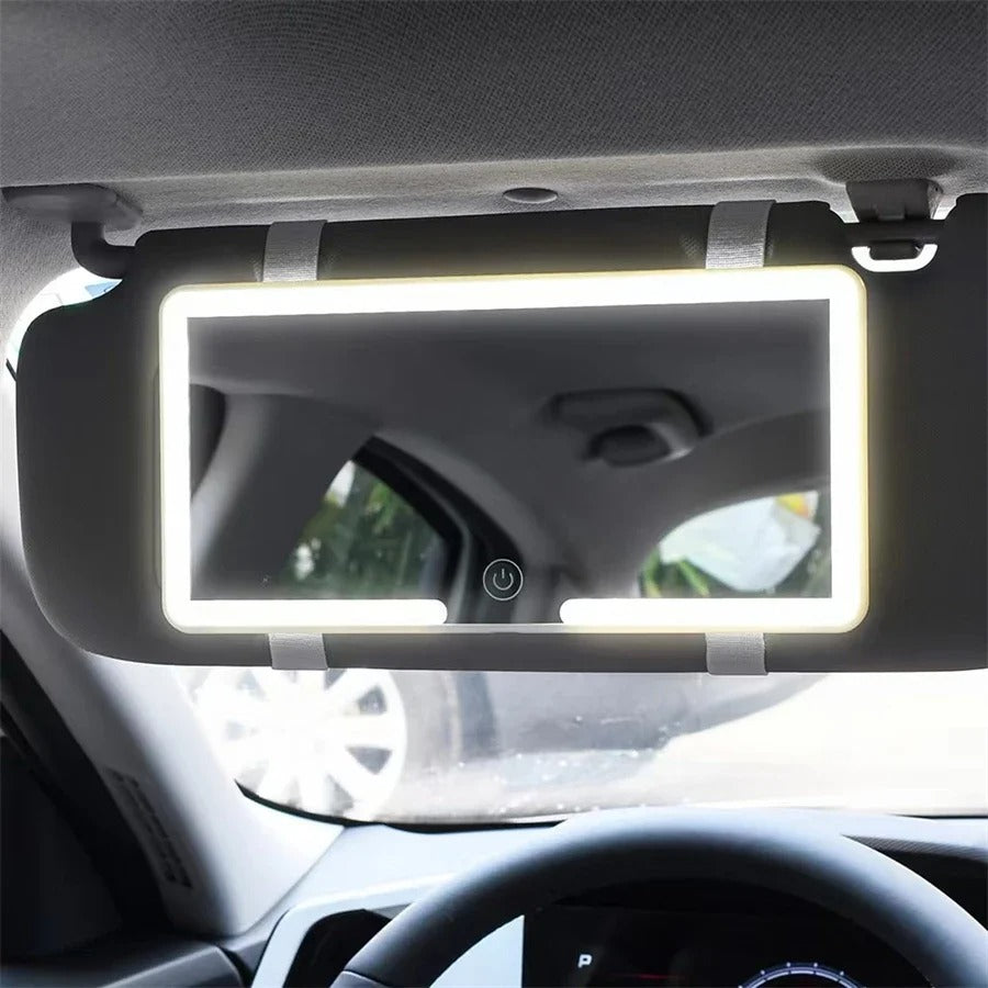 Luxora LED Bil Solskydd Toalettspegel med Touchkontroll
