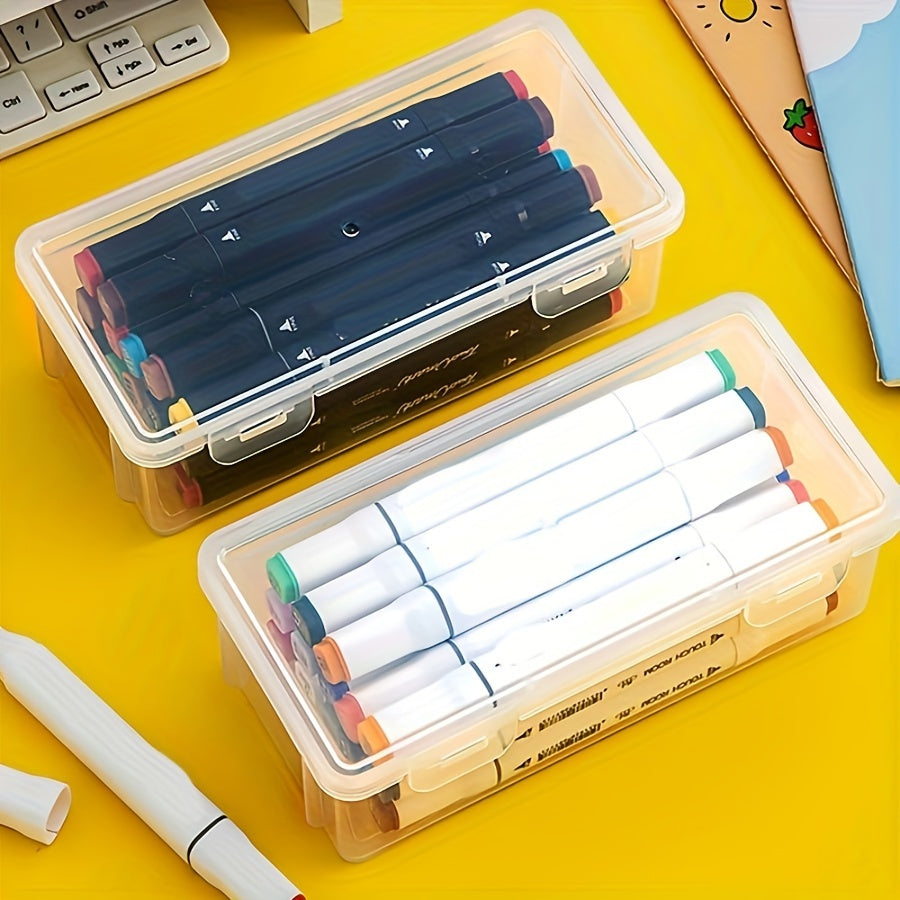 Transparent Förvaringsbox - Praktisk och Hållbar för Skolmaterial