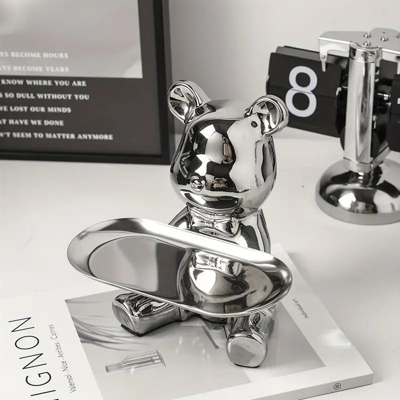 Carvallo – Lyxig Dekorativ Skulpturhållare med Glänsande Keramisk Yta