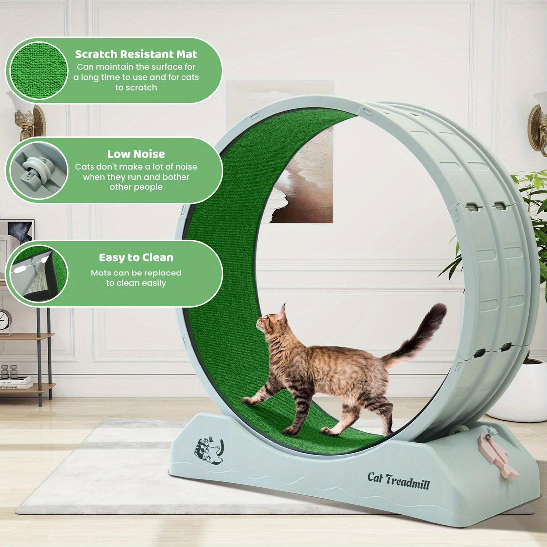 Kattträning Wheel Inomhus Löpande Wheel för Katter Fitness Kul