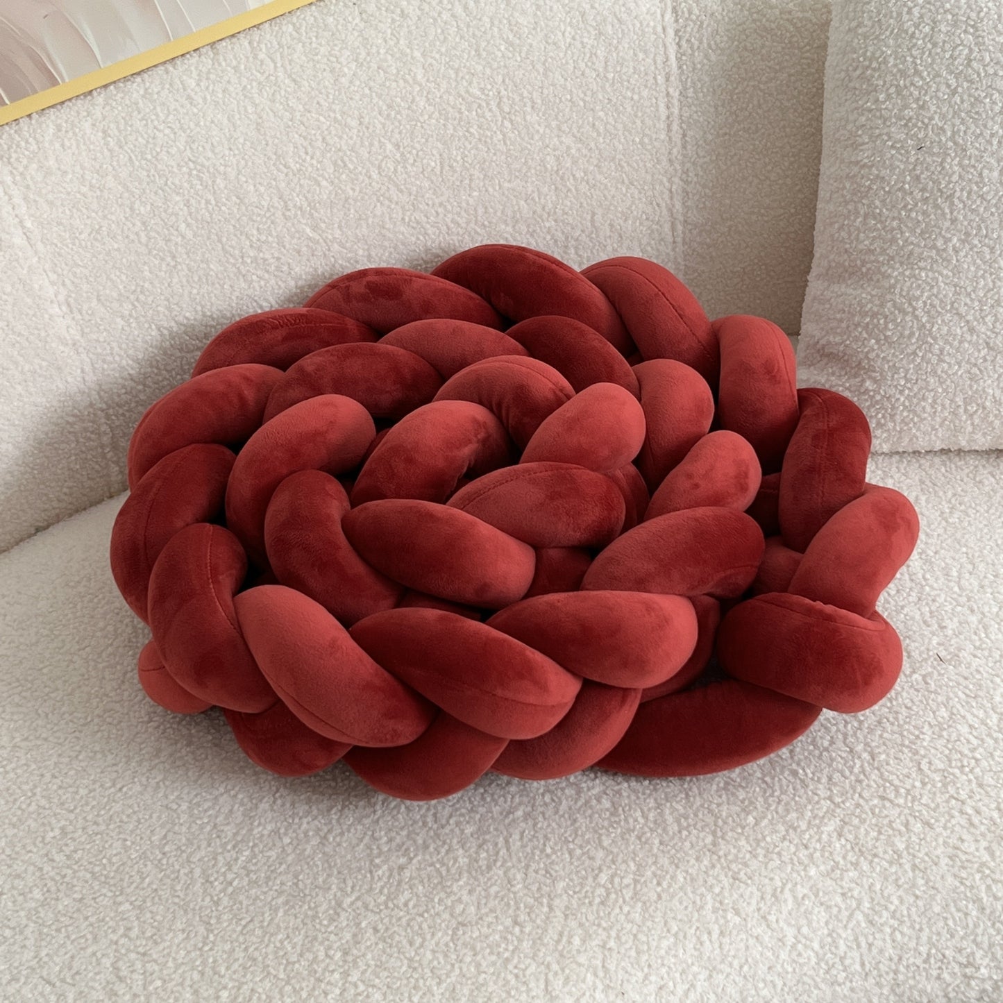 Handgjord Knapp Vloerkudde - Geometrisk Mönster, Tvättbar, 78-tum, Helårs Dekorativ Kuddfyllning med Polyester