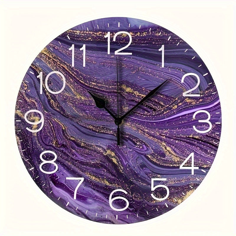 VioletGlow - Modern Lila Väckarklocka med Guld Accenter, Abstrakt Design