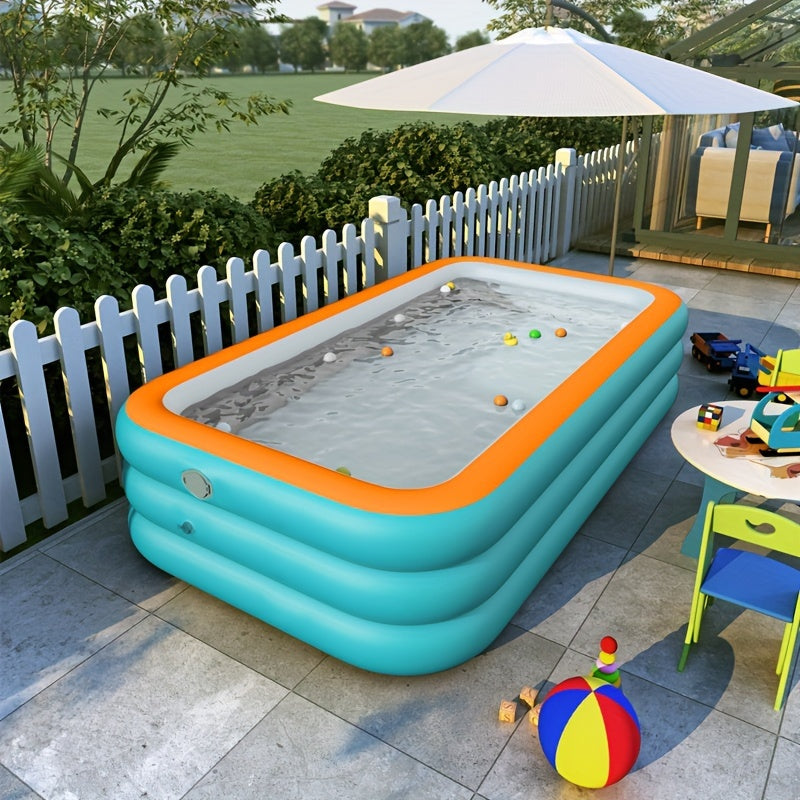 Uppblåsbar Trädgårds Pool PVC Cirkulär Blå