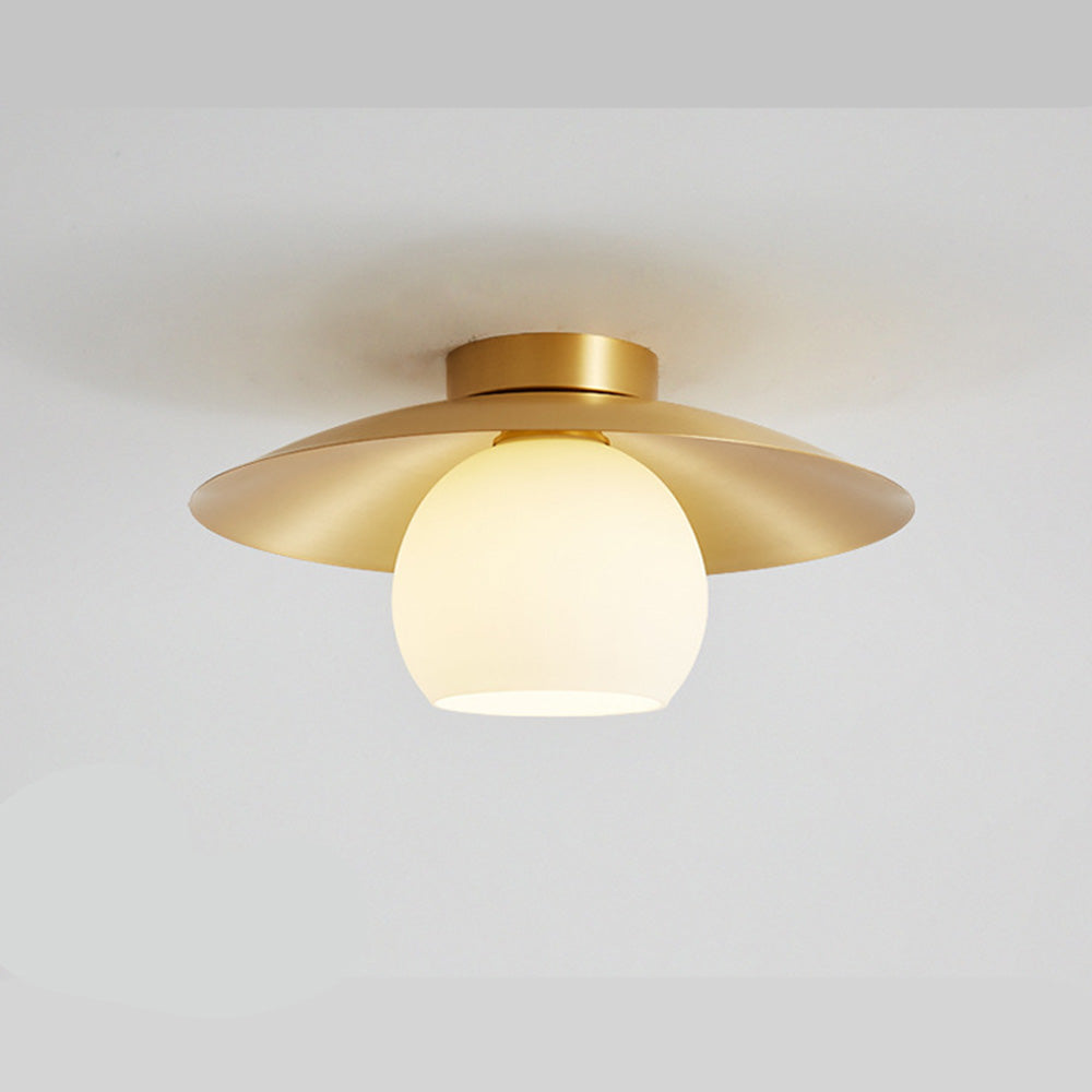 Messing Kap Guld Semi Flush Taklampa