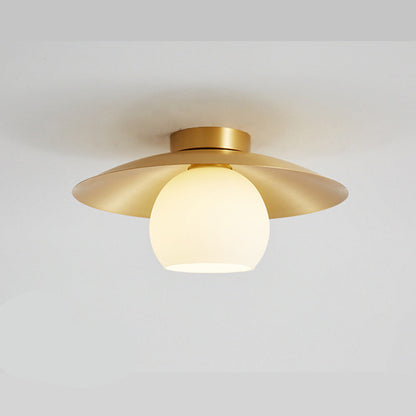 Messing Kap Guld Semi Flush Taklampa