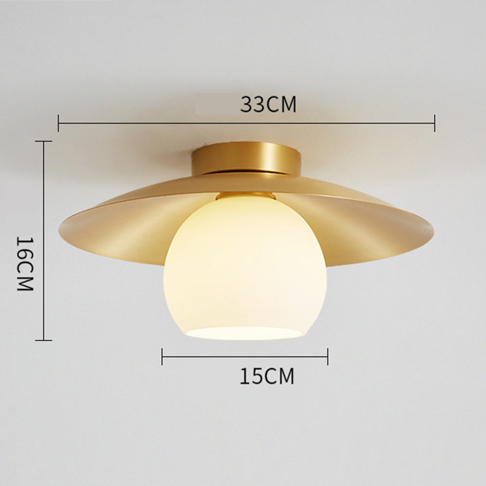Messing Kap Guld Semi Flush Taklampa