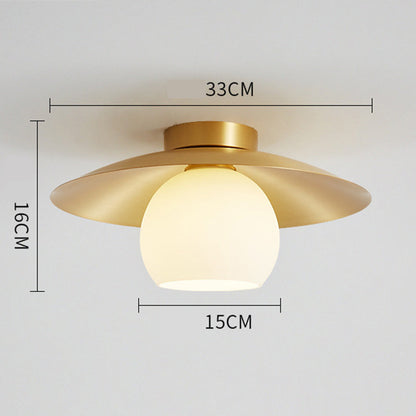 Messing Kap Guld Semi Flush Taklampa