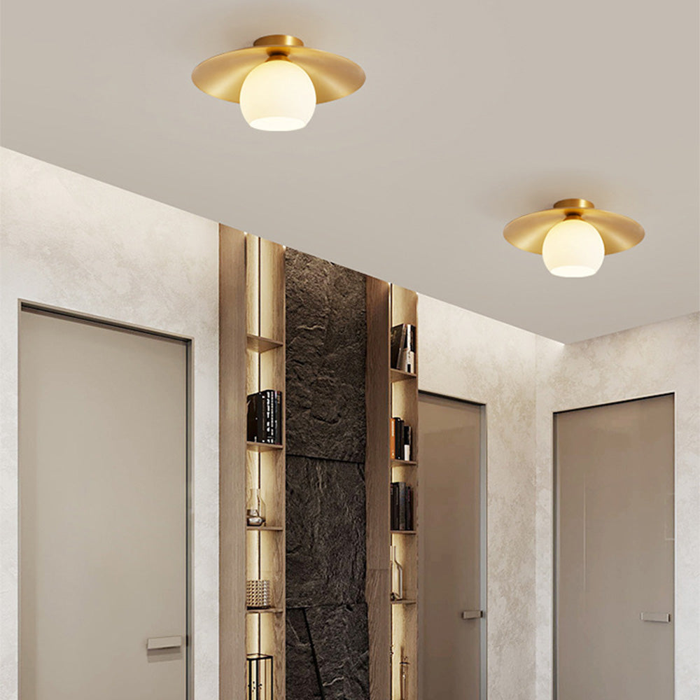 Messing Kap Guld Semi Flush Taklampa