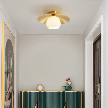 Messing Kap Guld Semi Flush Taklampa