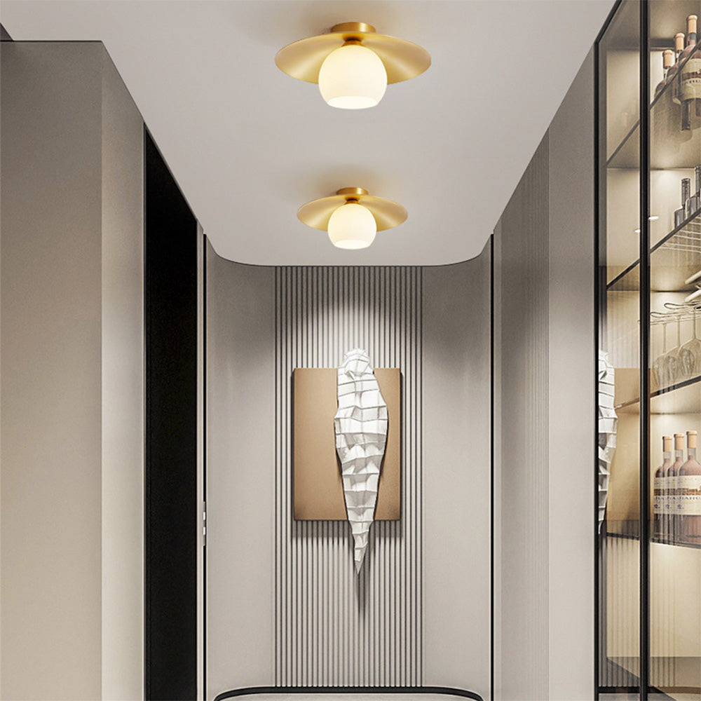 Messing Kap Guld Semi Flush Taklampa