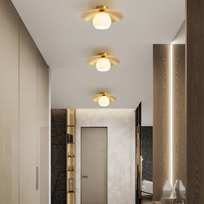 Messing Kap Guld Semi Flush Taklampa