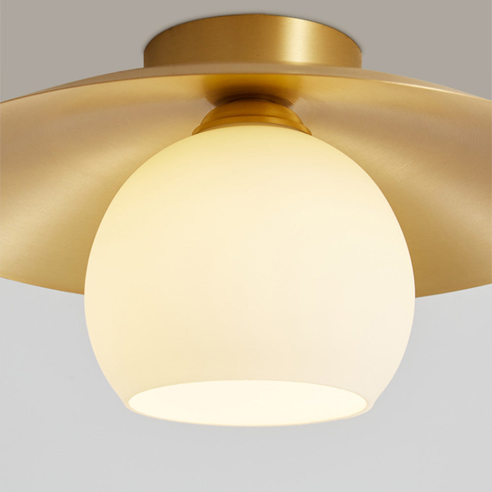 Messing Kap Guld Semi Flush Taklampa