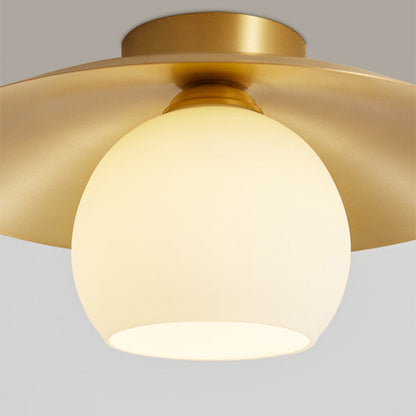 Messing Kap Guld Semi Flush Taklampa