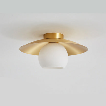 Messing Kap Guld Semi Flush Taklampa