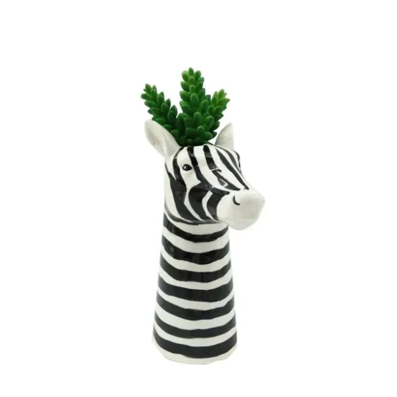 Keramisk svart och vit zebra vas för modern dekoration