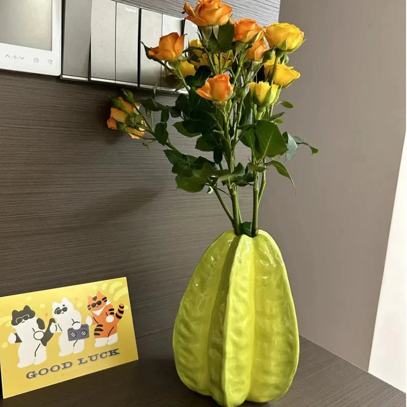 Keramisk Stjärnfrukt Blomvas Unik Dekorativ Kruka