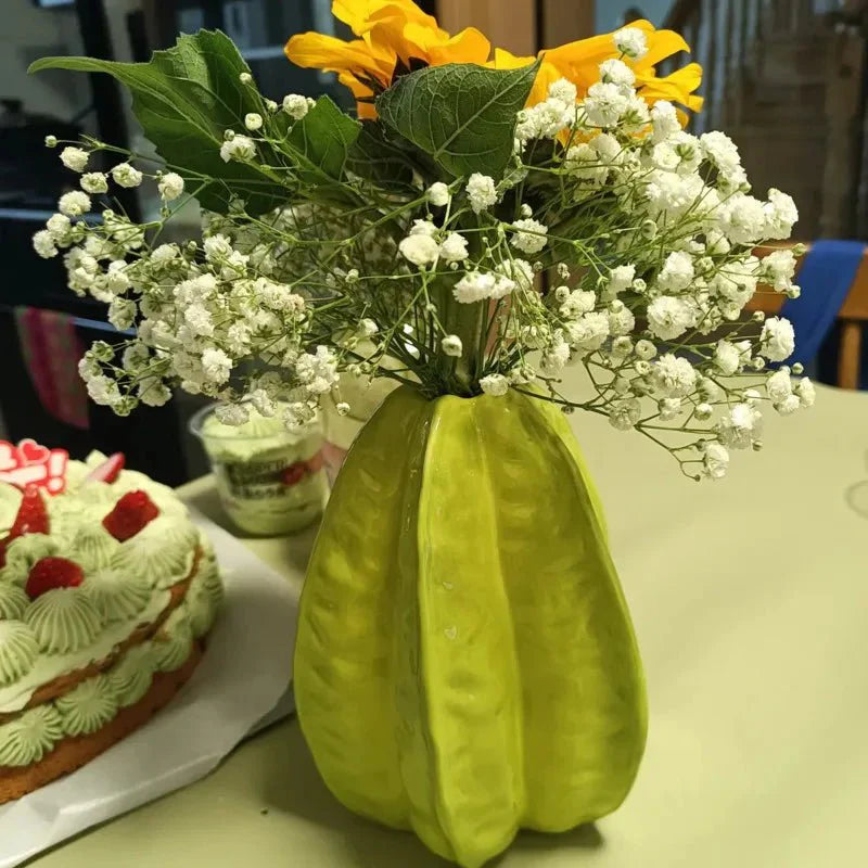 Keramisk Stjärnfrukt Blomvas Unik Dekorativ Kruka