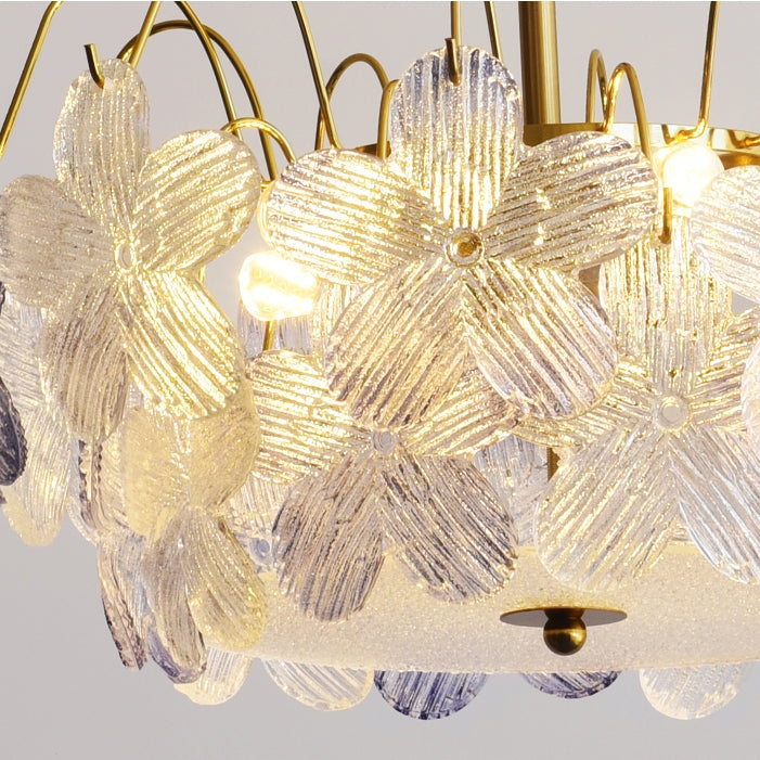 Klassisk Blomformad Glasmålad Krona för Vardagsrummet