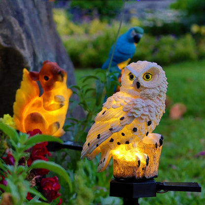 Trädgårdslampa Solros Uggla Utomhus LED Set