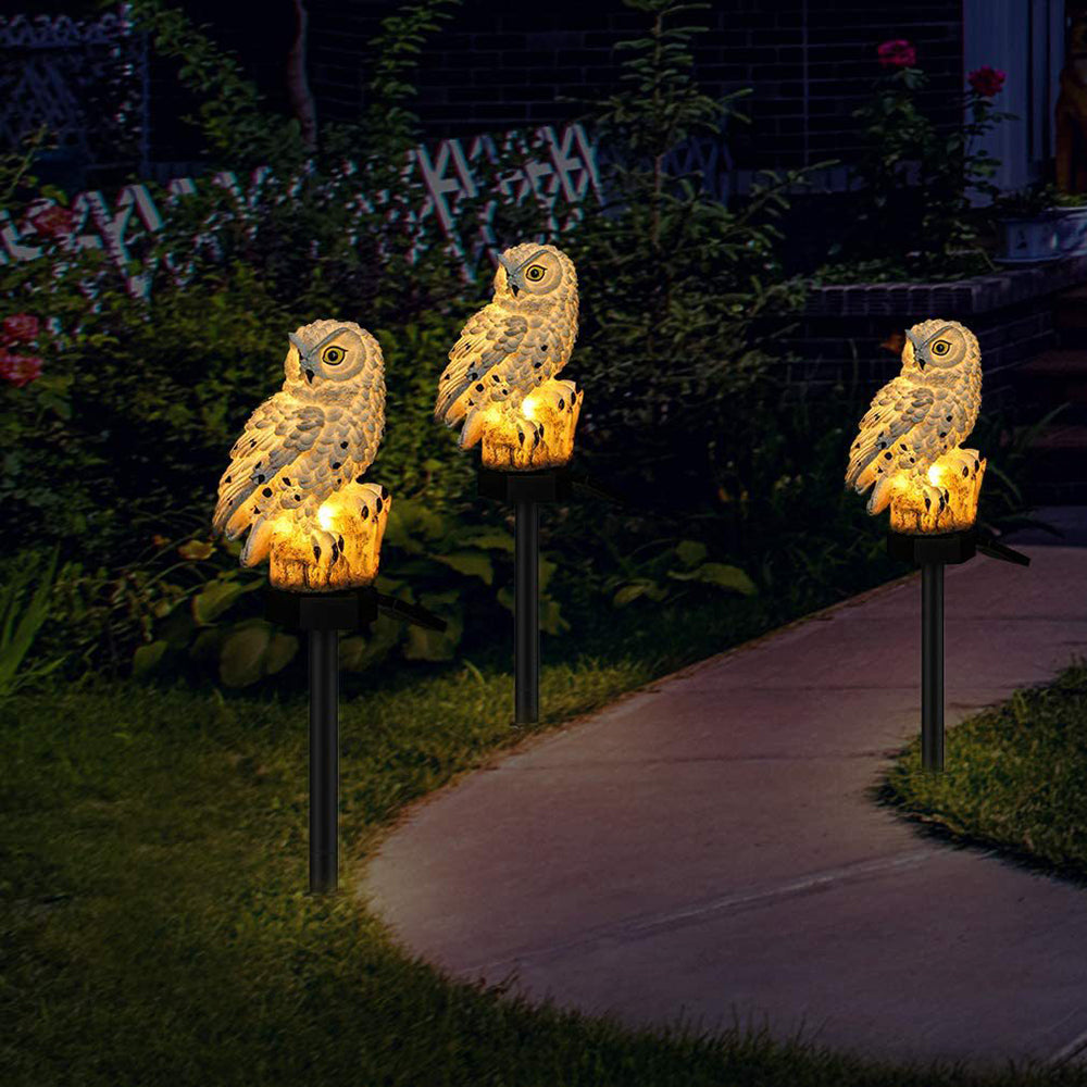 Trädgårdslampa Solros Uggla Utomhus LED Set