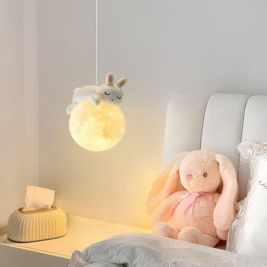 KidBright Light - Kreativ Tecknad Djur Måne Hängande Lampa