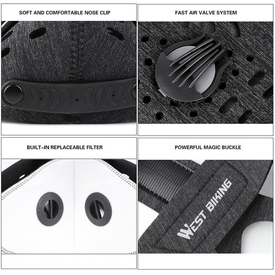Ansiktsmask Ventilerad Neopren Anti Förorening