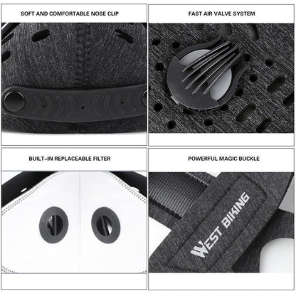 Ansiktsmask Ventilerad Neopren Anti Förorening
