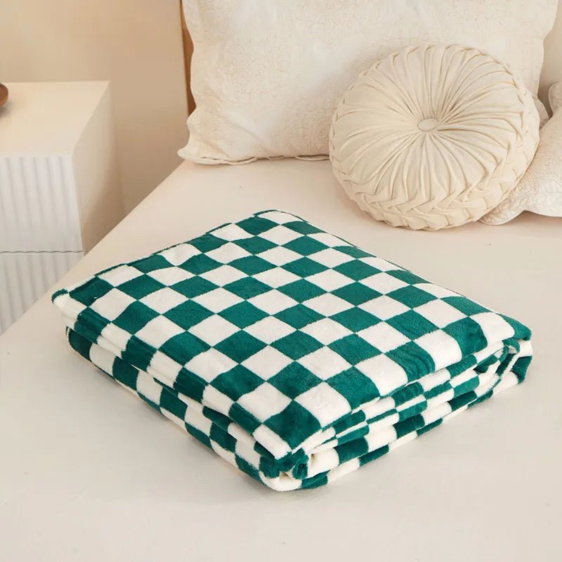 Klassisk rutigt plaiddesign soffa filt för komfort