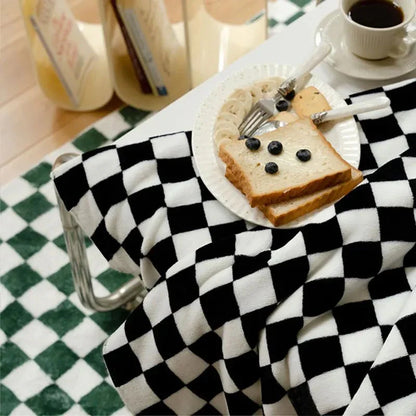 Klassisk rutigt plaiddesign soffa filt för komfort