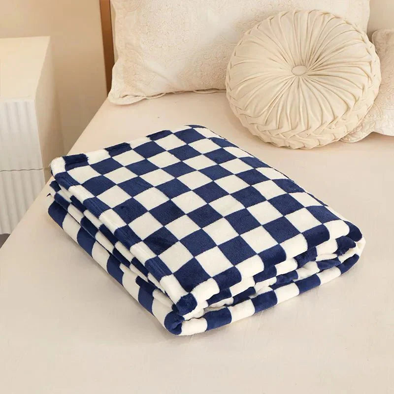 Klassisk rutigt plaiddesign soffa filt för komfort