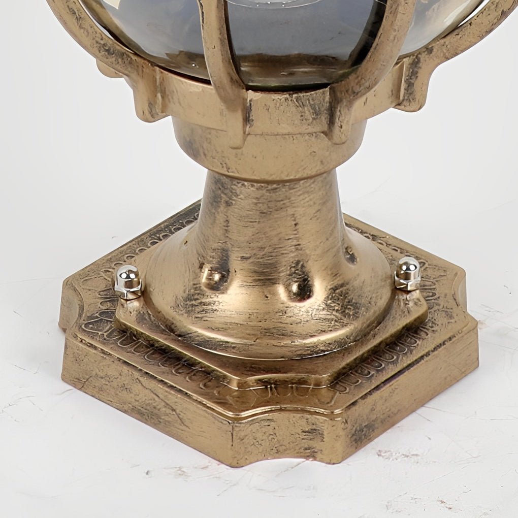 Utomhus Glas Kula Vintage Post Lampa